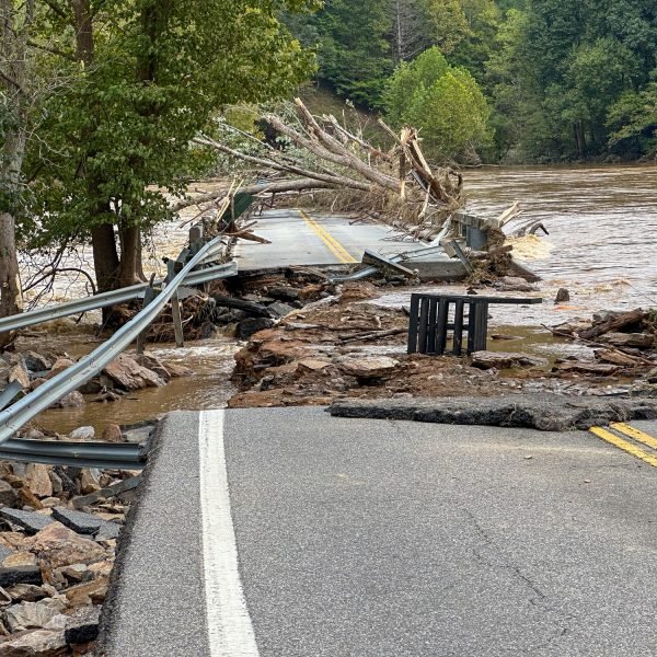 Low Water Bridge in Fries, VA destroyed by Hurricane Helene