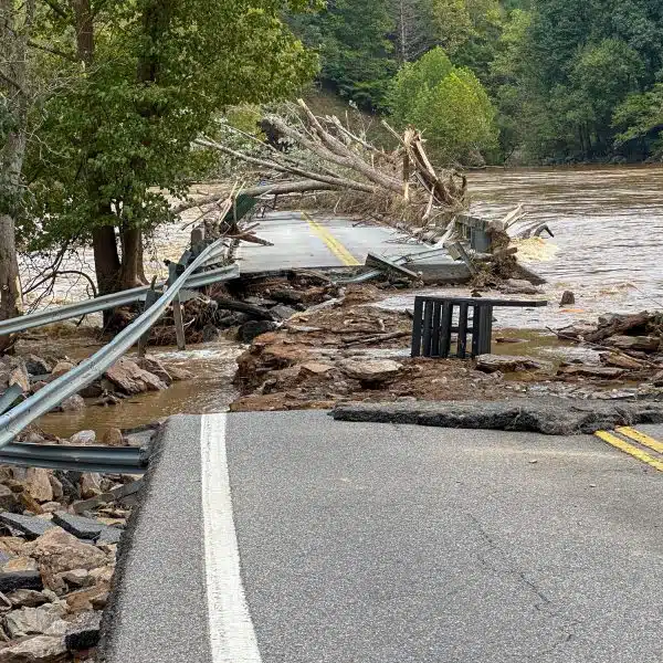 Low Water Bridge in Fries, VA destroyed by Hurricane Helene