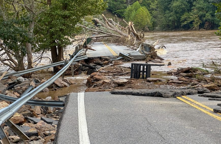Low Water Bridge in Fries, VA destroyed by Hurricane Helene