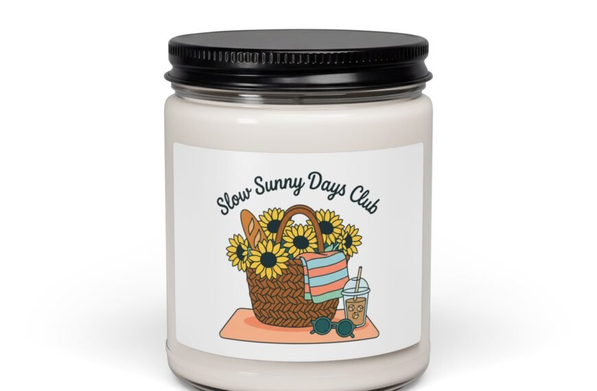Slow Sunny Days Club Soy Candle, Summer Aesthetic | Coastal Retro Pastel