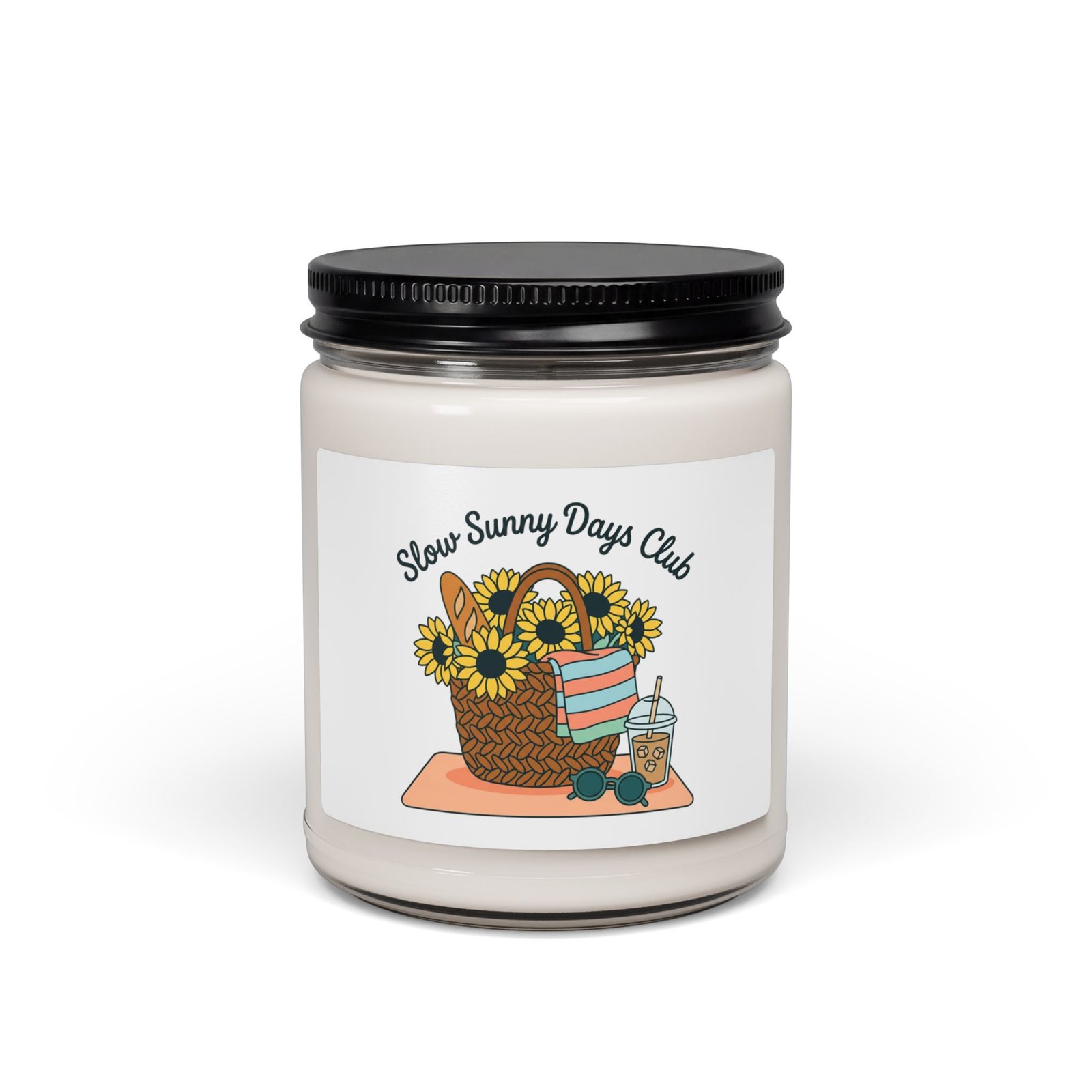 Slow Sunny Days Club Soy Candle, Summer Aesthetic | Coastal Retro Pastel