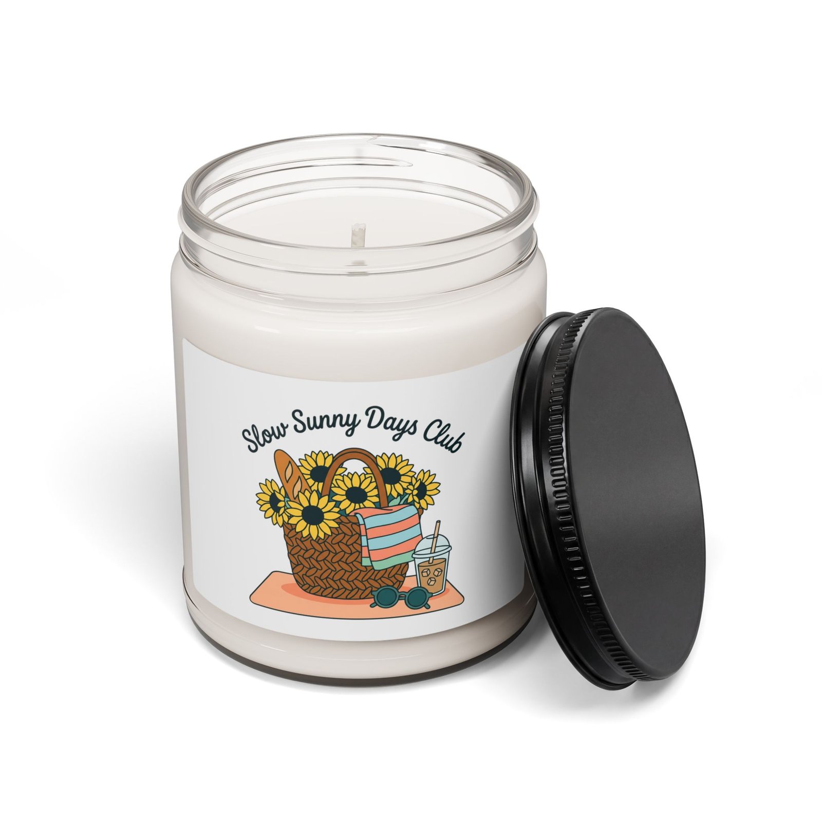Slow Sunny Days Club Soy Candle, Summer Aesthetic | Coastal Retro Pastel