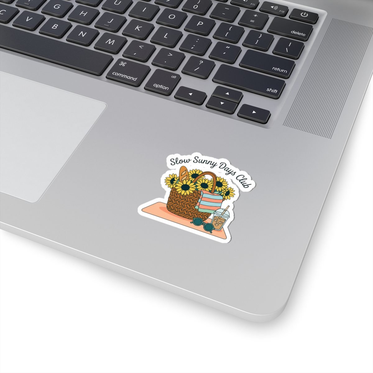 Slow Sunny Days Club Kiss-Cut Sticker | summer aesthetic, pastel coastal vibes