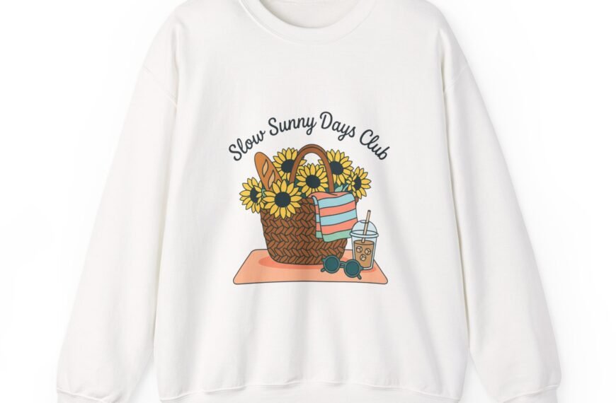 Slow Sunny Days Club Sweatshirt | summer aesthetic, pastel coastal vibes
