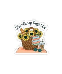 Slow Sunny Days Club Kiss-Cut Sticker | summer aesthetic, pastel coastal vibes 30 15439169653699503215 1200