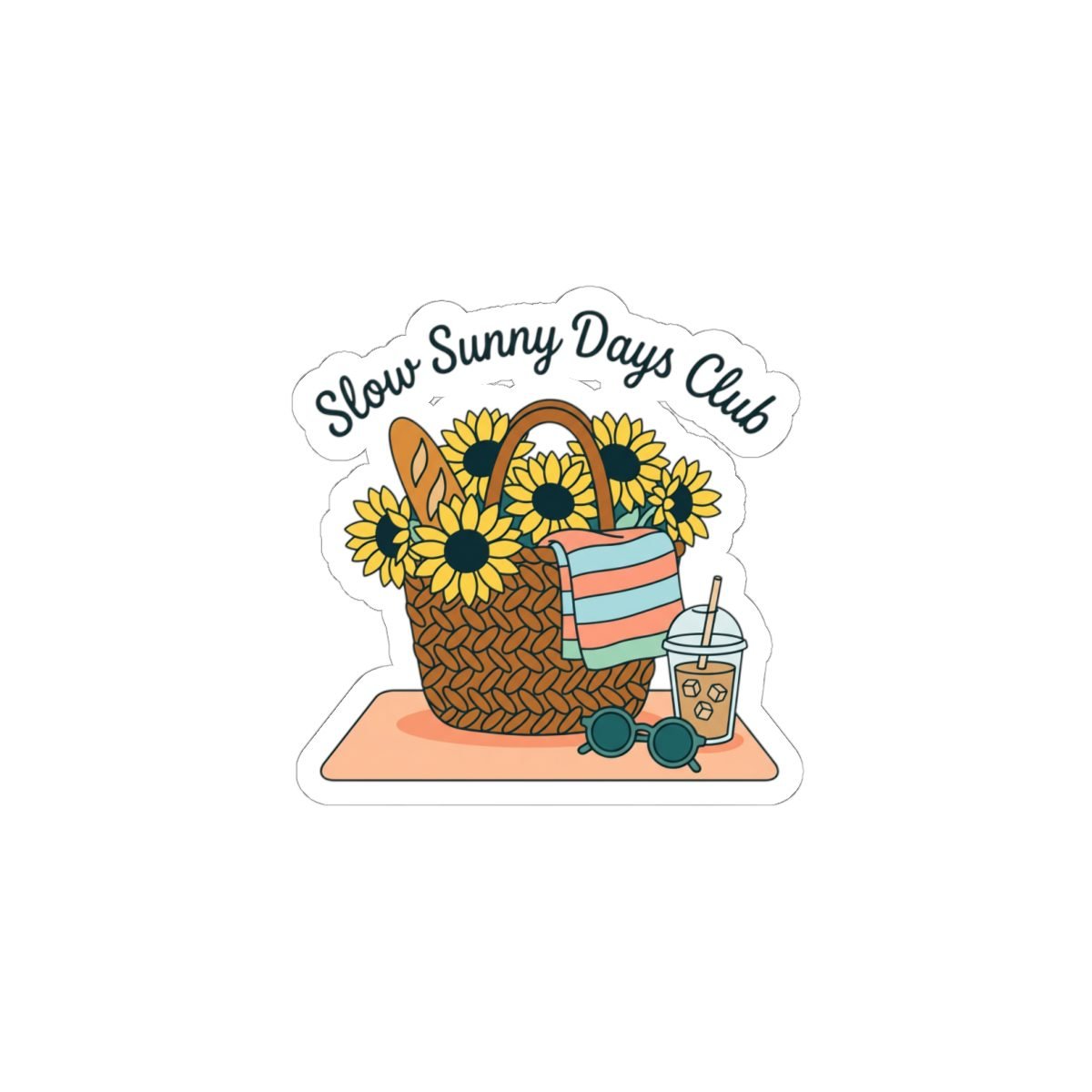 Slow Sunny Days Club Kiss-Cut Sticker | summer aesthetic, pastel coastal vibes 13 Slow Sunny Days Club Kiss-Cut Sticker | summer aesthetic, pastel coastal vibes - Image 7