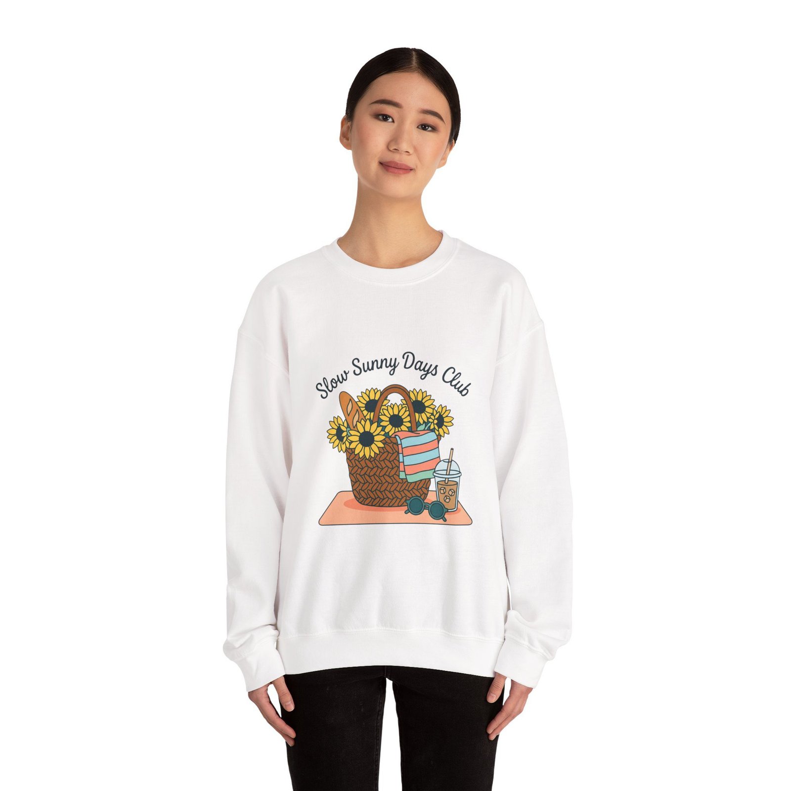 Slow Sunny Days Club Sweatshirt | summer aesthetic, pastel coastal vibes 7 Slow Sunny Days Club Sweatshirt | summer aesthetic, pastel coastal vibes - Image 4