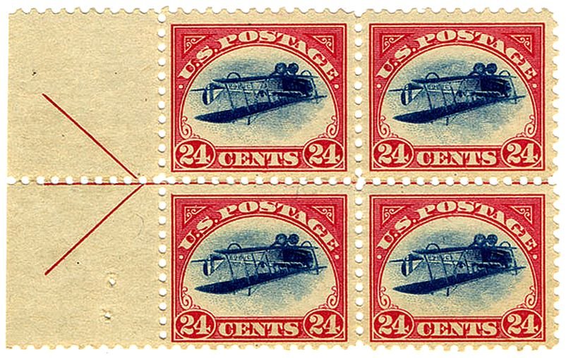Curtiss JN-4 Jenny: The World War I Trainer That Introduced America to Flight 3 Inverted Jenny 24c airmail issue of 1918 center line block